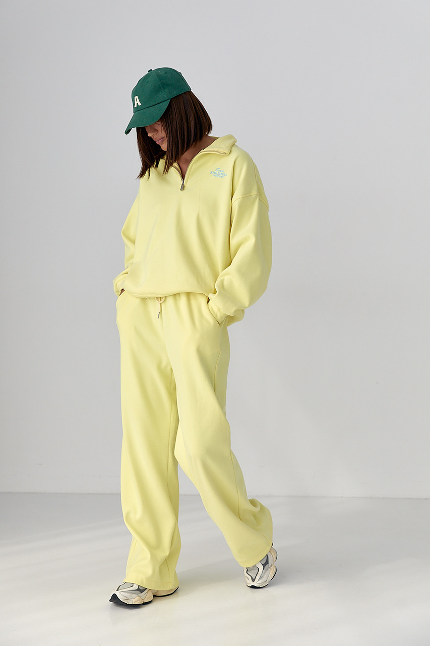 Жіночий спортивний костюм з плюшевим начосом — лимонний колір, ONE SIZE (є розміри), фото 1
