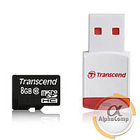 Картка пам'яті microSD 8Gb Transcend class 10 (TS8GUSDHC10-P3) + usb адаптер
