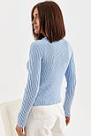 Кардиган у рубчик на ґудзиках — блакитний колір, ONE SIZE (є розміри), фото 2