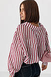 Класична сорочка в смужку — темно-червоний колір, ONE SIZE (є розміри), фото 2