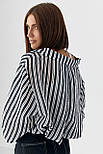 Класична сорочка в смужку — чорний колір, ONE SIZE (є розміри), фото 2