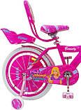 Дитячий сталевий 18 Beauty Girl велосипед (з батьківською ручкою, кошиком, багажником для ляльки) рожевий для дівчинки, фото 7