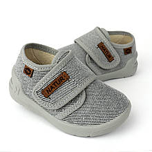 Сірі кеди мокасини на хлопчика текстильне дитяче взуття тм Waldi