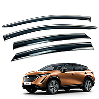 Дефлектори вікон HAWK на Nissan Ariya 2022+ Вітровики з хром-смужкою Хавк на Нісан Арія