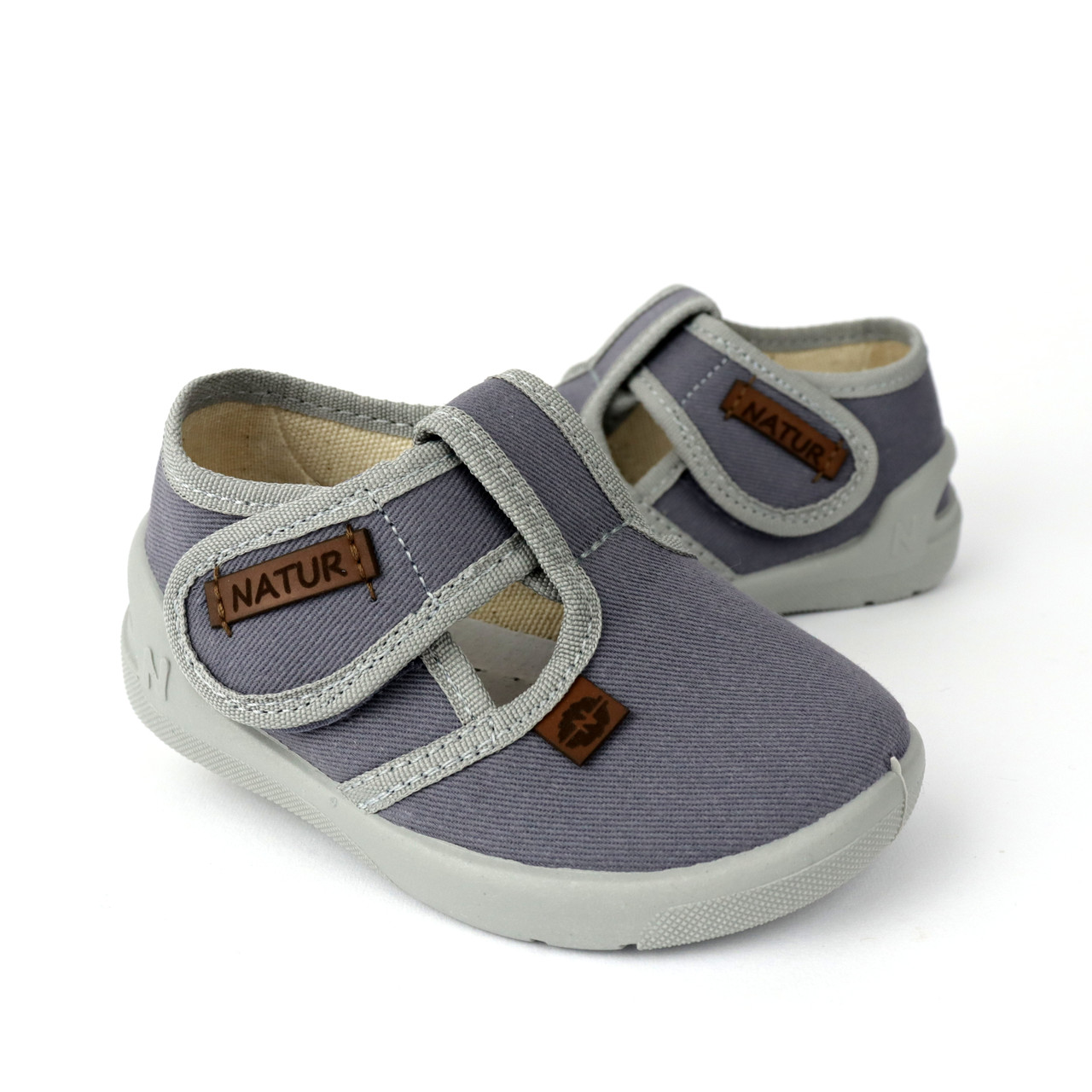 Текстильні туфлі дитячі тапочки Romeo сірі тм Waldi