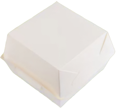 Коробка біла для бургера 145х145х100 мм ламінована 50 штук в упаковці для фастфуду