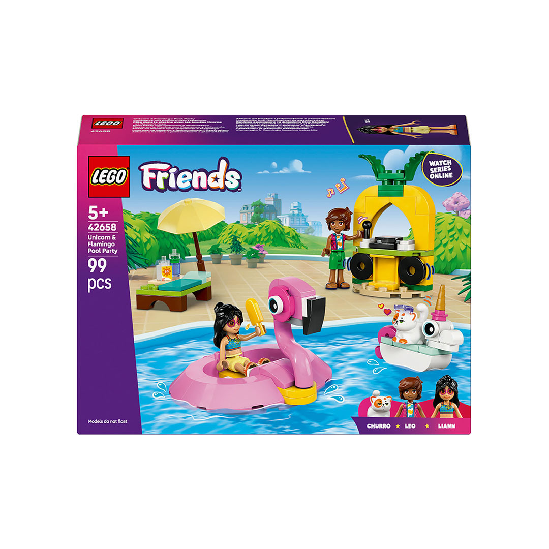 Конструктор LEGO Friends Вечірка єдинорога та фламінго біля басейну 42658, фото 1