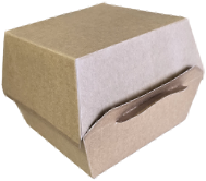 Крафт коробка для бургера 145x145x85 мм з ламінуванням та інтегрованим замком 50 шт/уп