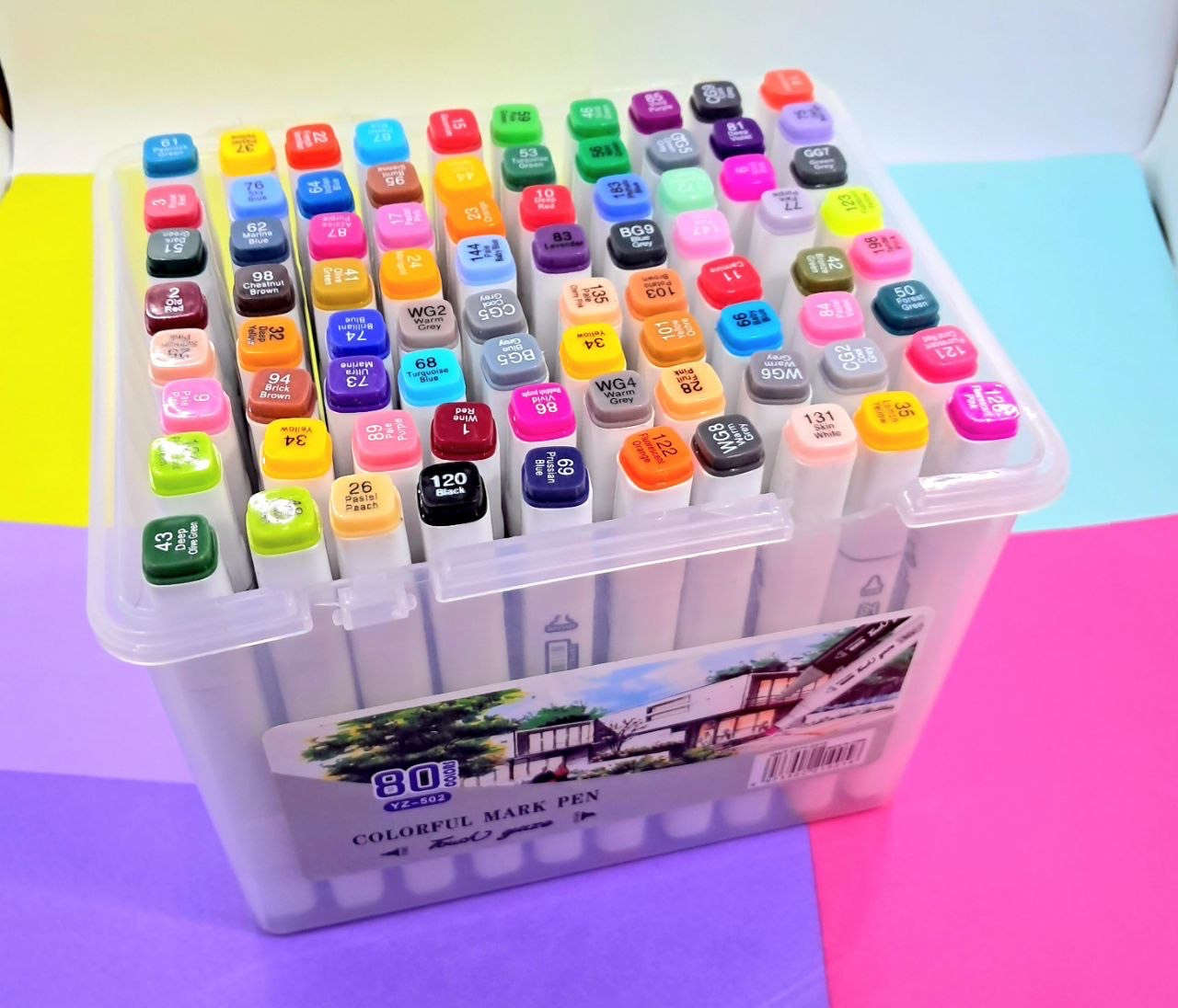 Набір Скетч маркерів двосторонній УЦІНКА 80 кольорів, фото 1