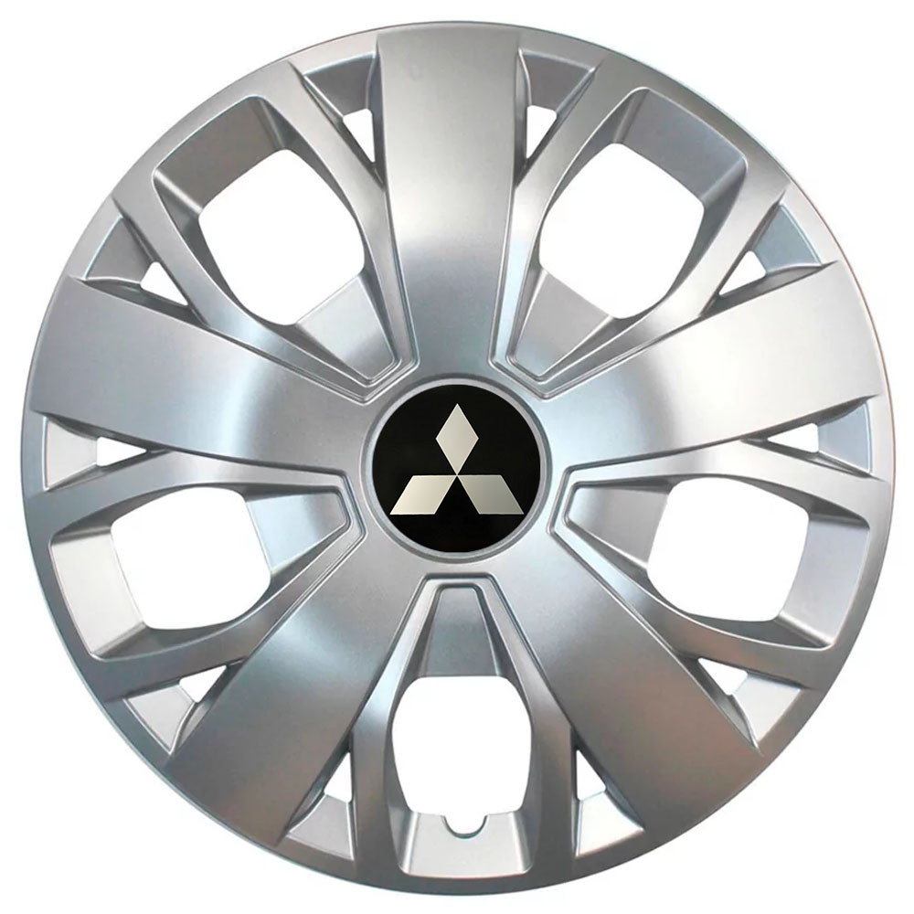 Автомобільні модельні ковпаки R16 Mitsubishi 420 4шт, SJS, сріблясті, фото 1