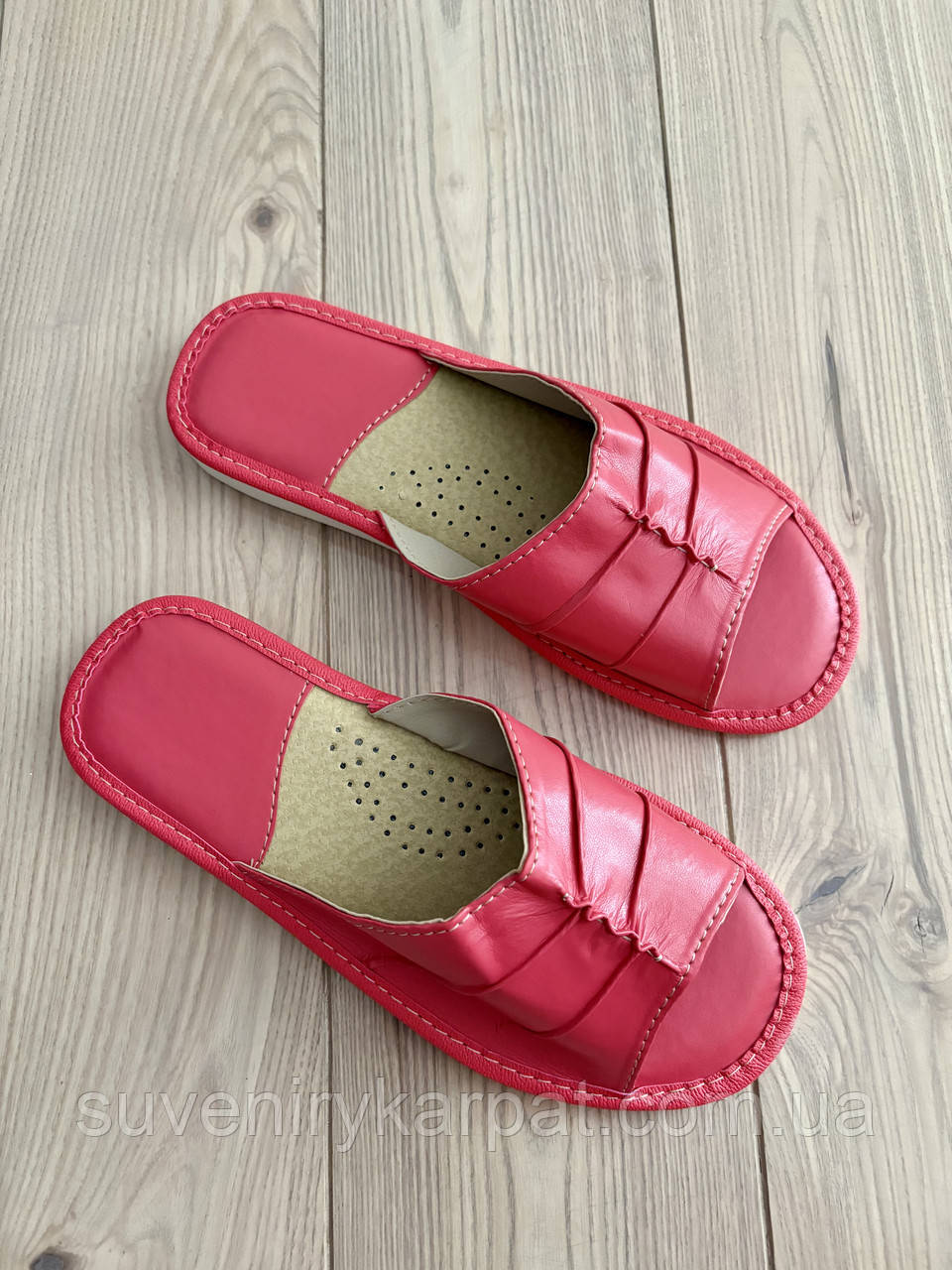 Домашні шкіряні жіночі капці, фото 1