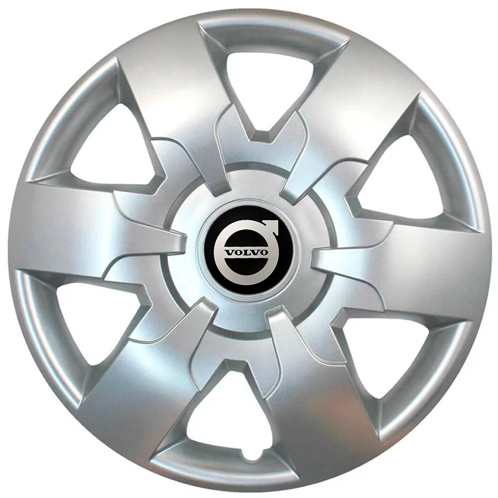Автомобільні модельні ковпаки R16 Volvo 413 4шт, SJS, сріблясті, фото 1