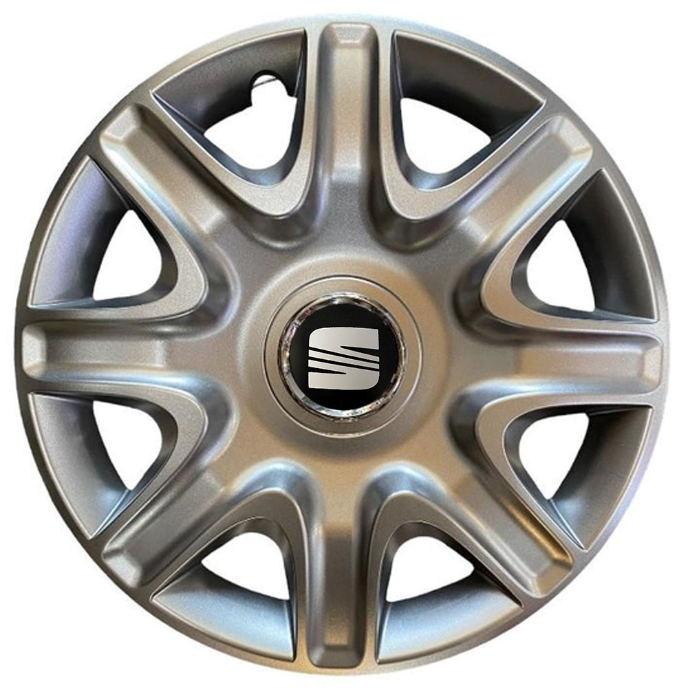 Автомобільні модельні ковпаки R15 Seat 332 4шт, SJS, сріблясті, фото 1