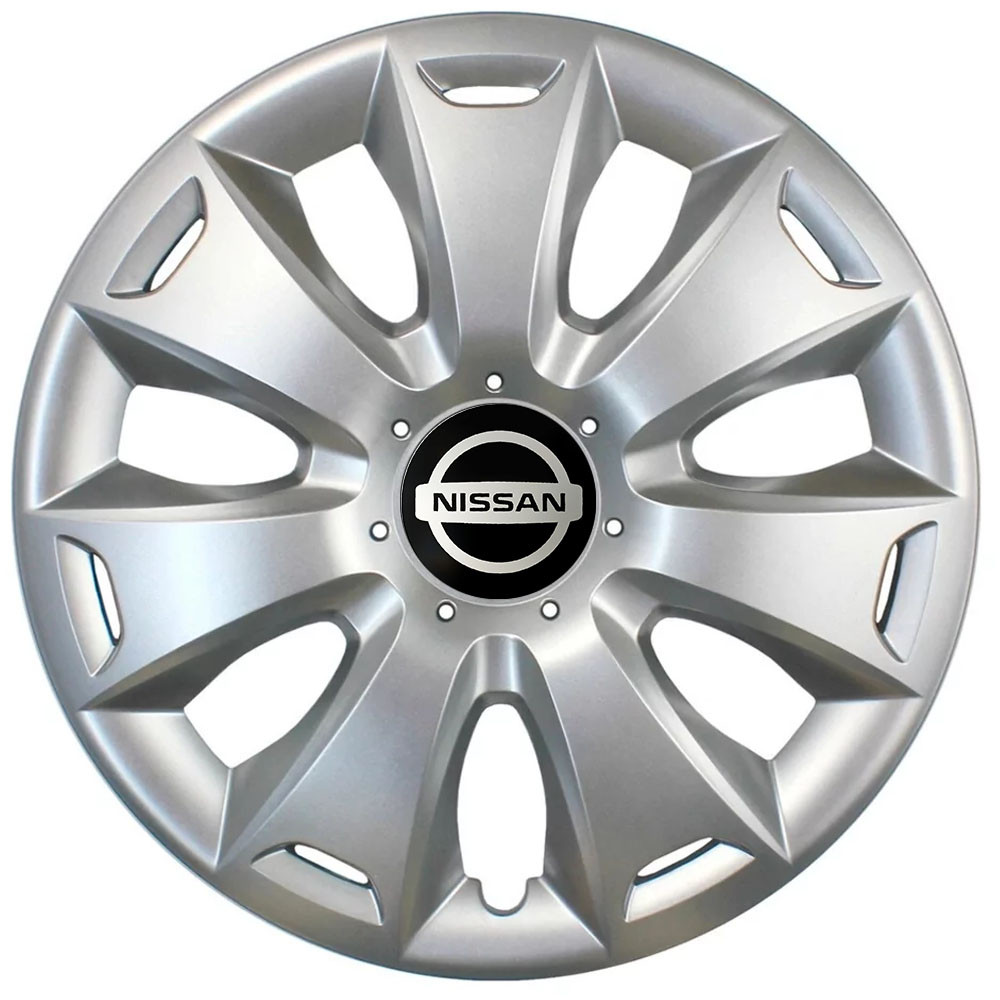 Автомобільні модельні ковпаки R15 Nissan 335 4шт, SJS, сріблясті, фото 1