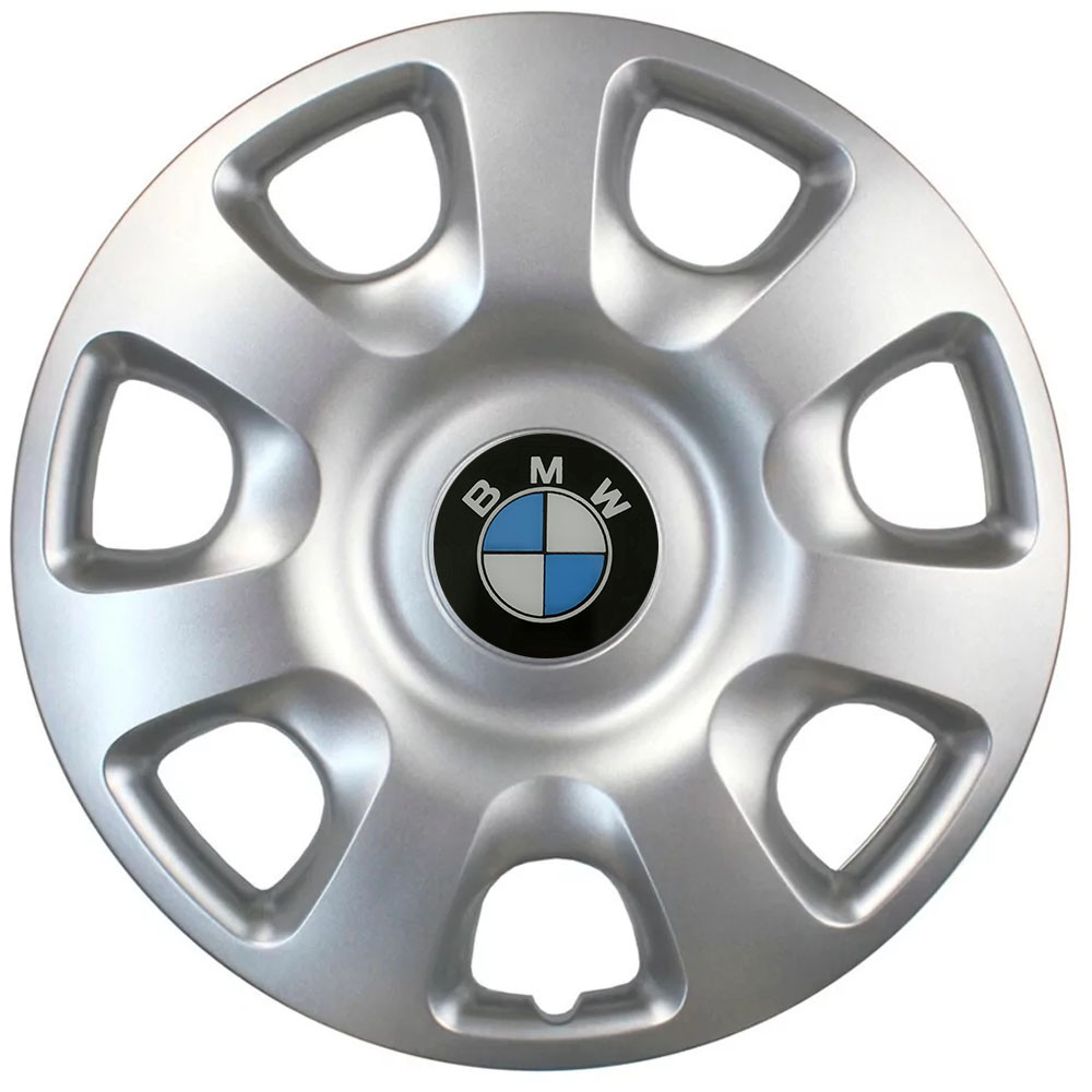 Автомобільні модельні ковпаки R15 BMW 336 4шт, SJS, сріблясті, фото 1