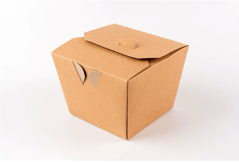 Коробка збірна крафт для лапші 100x100x80 мм (25шт/уп) ламінована, упаковка для їжі, екологічний матеріал, фото 1