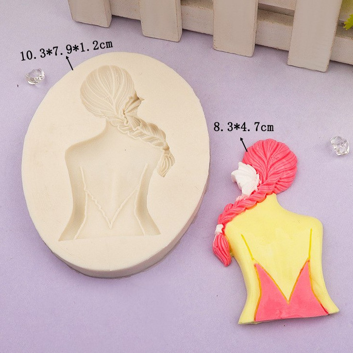 Силіконовий молд Дівчина з косою