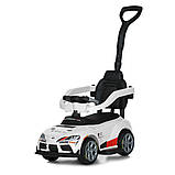 Дитяча каталка-толокар 2 в 1 Toyota Supra GT4 M 6129 Ліцензійна з батьківською ручкою Білий, фото 2