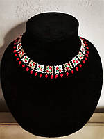 Етнічне гердан-чокер з бісеру ручної роботи | Традиційна українська прикраса
