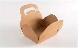 Коробка збірна крафтова з ручкою 140х110х50мм 50шт/уп для упаковки подарунків і товарів, ламінована