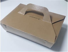 Збірна крафт коробка з ручкою 200х140х60мм для упаковки товарів, ламінована, надійна та стильна