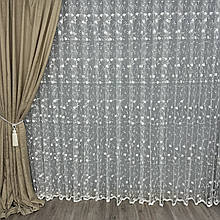 Якісна фатинова тюль з вишивкою №2365 на опт