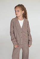 Кофта кардиган для дівчинки замшевий бежевий Смайл Тайм SmileTime Upper