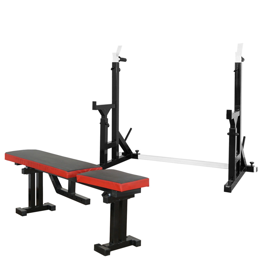 Лавка для жиму регульована 40 на 40 мм + Стійки з упорами 50 на 50 мм + бруси + штирі для блінів