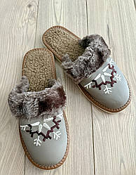 Домашні капці із жіночі з овечої шерсті і шкіри розміри 37,38