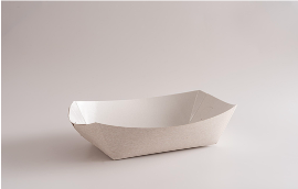 Картонна ламінована тарілка «Човник» Зібрана 200x120x45 мм 50 шт/уп