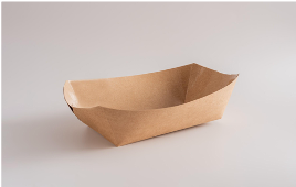 Крафтова ламінована тарілка «Човник» 200x120x45 мм 50 шт/уп, фото 1