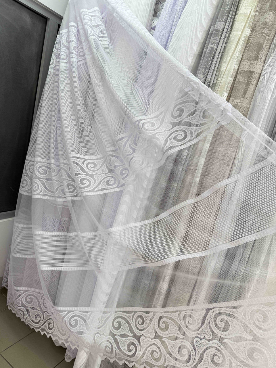 Гардина жаккард 17820 білий на відріз