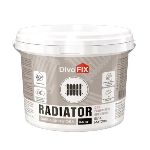 Фарба для радіаторів опалення 0.6 кг DivoFix, фото 1