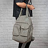 Рюкзак-сумка шкільний підлітковий сірий міський легкий та м'який для дівчинки 6-11 клас один відділ Lanpad WA3088, фото 7
