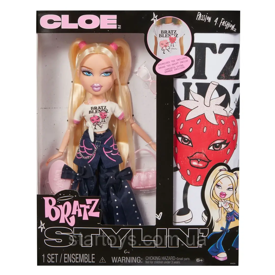 Лялька Bratz Stylin Cloe Братц Стайлін Хлоя з аксесуарами та в комплекті з футболкою унісекс XL, фото 1