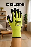 4199 Рукавички трикотажні EXTRAGRAB жовто-зелені з латексним покриттям, неповний облив, 10 р., фото 5