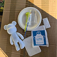 Ведмедик ІГРАШКА для творчості з фарбами, bearbrick, флюїд арт набір Fluid bear AND HA-138, фото 3