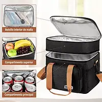 Термосумка на плече,ізоляційні, Сумка-Холодильник сумка з двома герметичними відсіками XL-1044, фото 3