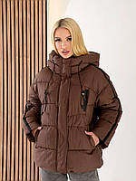 Жіноча тепла куртка на зиму утеплювач біопух