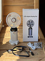Вентилятор міні з підставкою для телефону та дисплеєм Mini fanAND XL-880, фото 6