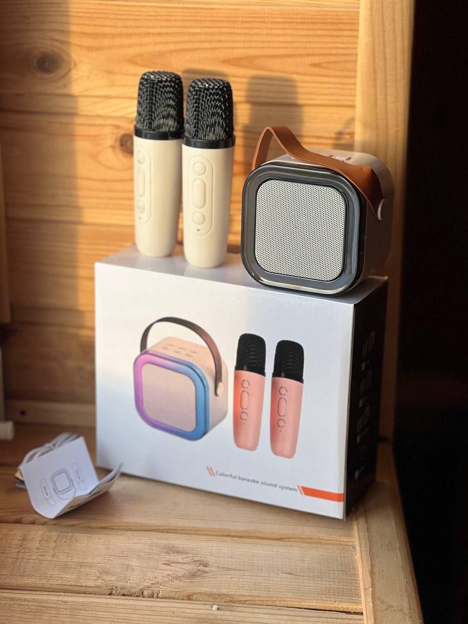 КАРАОКЕ СВЕТОДІОДНИЙ бездротовий 2 МІКРОФОНИ аудіомікрофон деткараоке SPEAKER K12¶, фото 1