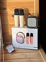 КАРАОКЕ СВЕТОДІОДНИЙ бездротовий 2 МІКРОФОНИ аудіомікрофон деткараоке SPEAKER K12¶, фото 4