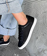 Жіночі шкіряні кеди літні з сіткою дихаючі білі натуральна шкіра/сітка