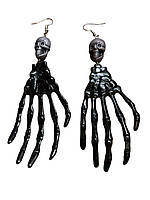 Сережки-страшилки "Сережки відьми", 10 см, Хелловін, пластик чорний, Китай