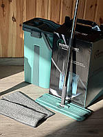 Швабра ледар з великим відром 10л з віджимом Синій Бордо берюза Scratch Cleaning Mop, фото 3