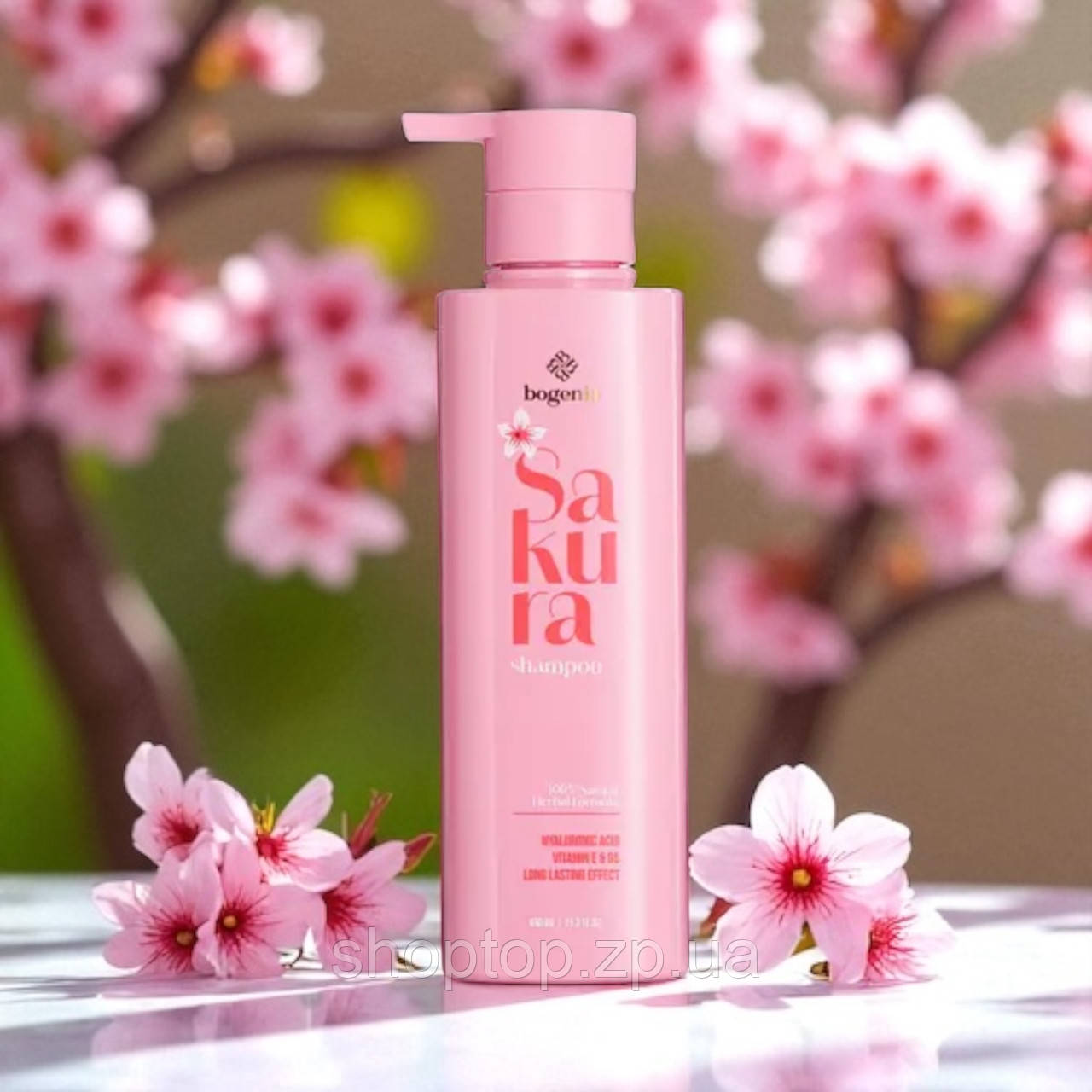 Шампунь з екстрактом сакури та гіалуроновою кислотою SAKURA SHAMPOO, Bogenia, фото 1