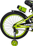 Дитячий сталевий 20 Racer-boy велосипед із кошиком і питною пляшкою зелений для хлопчика, фото 4