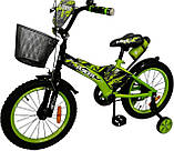 Дитячий сталевий 18 Racer-boy велосипед із кошиком і питною пляшкою синій для хлопчика, фото 5