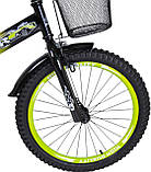 Дитячий сталевий 18 Racer-boy велосипед із кошиком і питною пляшкою синій для хлопчика, фото 6