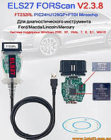 Автосканер ELS27 FORSCAN FTDI FT232RL PIC24HJ128GP USB OBD2 діагностичний кабель адаптер